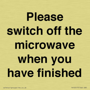 Please switch off the microwave when you have finished